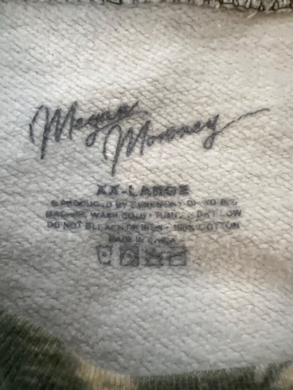 Megan Maroney Am I Okay? Camo Sweatshirt XXL Authentic tour Real Merch THICK - Picture 3 of 5